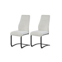 SCHWINGER-STUHL 2er Set Madrid Stühle in Creme - gemütliches Design - B/H/T: 43x98x59 cm - Creme, Textil (59/98/43cm)