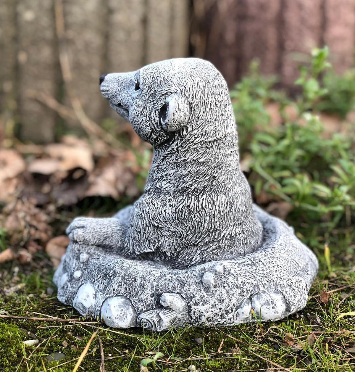 STEINFIGUR Erdmännchen im Hügel, massiver Steinguss, Frostfest - Grau, Stein (18/16/18cm) - stoneandstyle