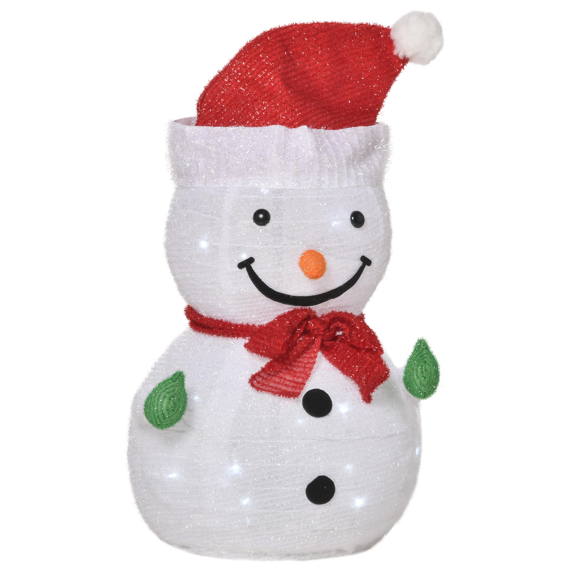 WEIHNACHTS-SCHNEEMANN Grün 30.0/30.0/51.0cm - Grün, Textil (30/51/30cm)