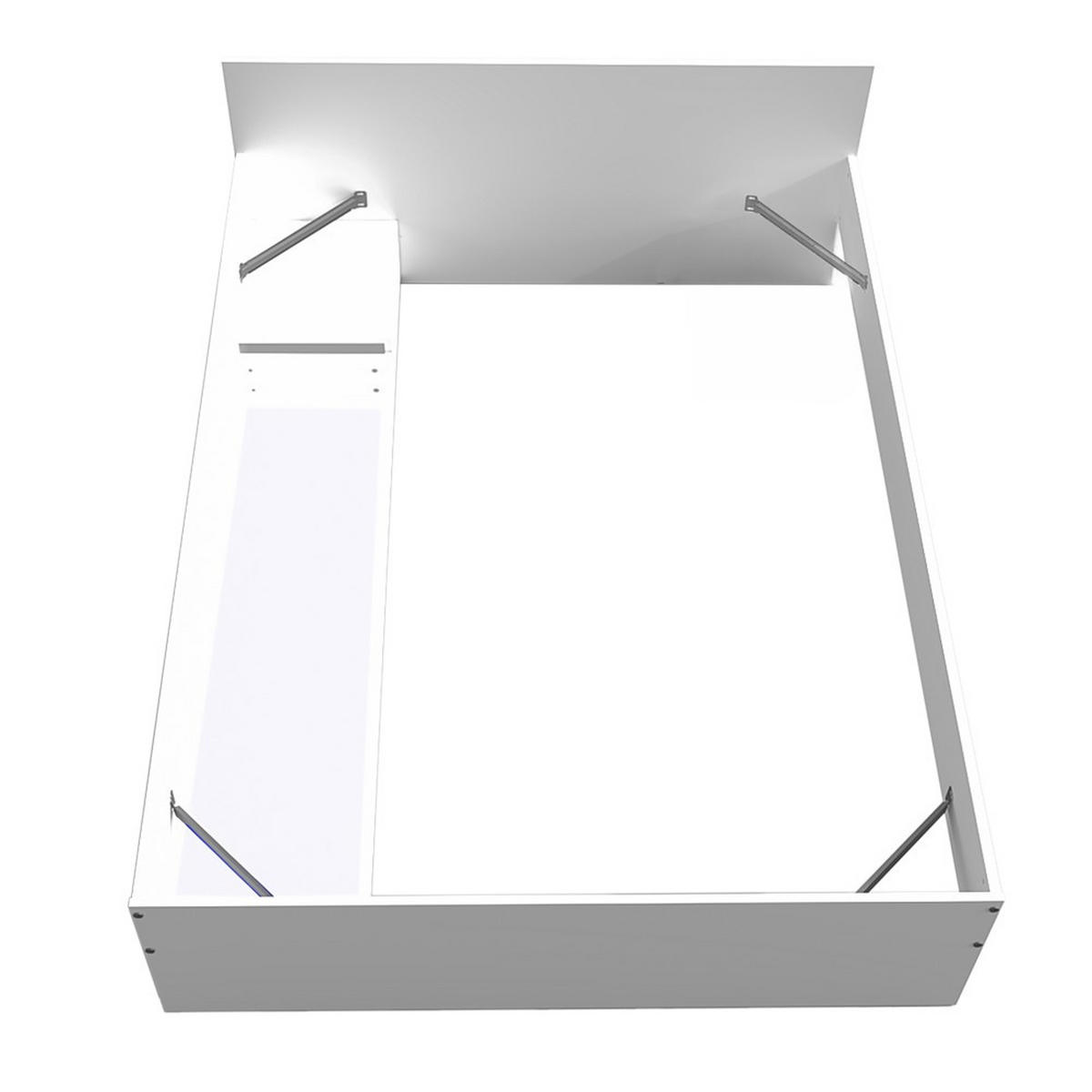 BETT TWIST MIT NACHTTISCH / 160x200 - Weiß - Weiß, Holzwerkstoff (160/200cm) - Weber Industries