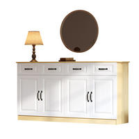 SIDEBOARD Kommode 4 Schubladen 4 Türen gerillt 160cm Weiß Natur - Multicolor, Holzwerkstoff (160/80/35cm) - FLIEKS