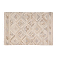 TEPPICH Berber Beige Geometrisch Wolle Baumwolle 160x230 MAKA“ - Beige, Textil (160/230cm) - Miliboo