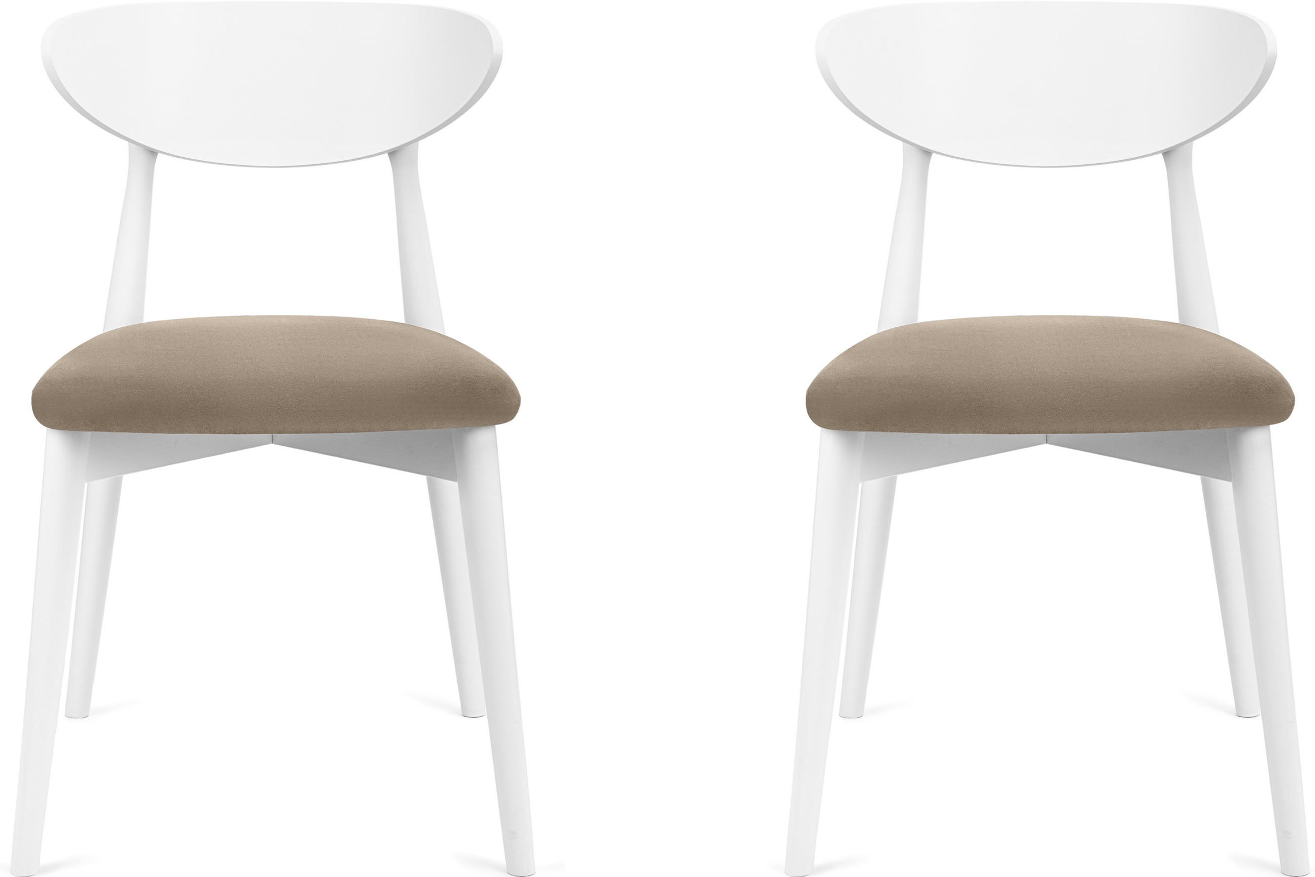 ESSZIMMERSTÜHLE RABI (2er-Set), beige / weiß - Beige/Weiß, Holz/Buchenholz (47/79/45cm) - KONSIMO®