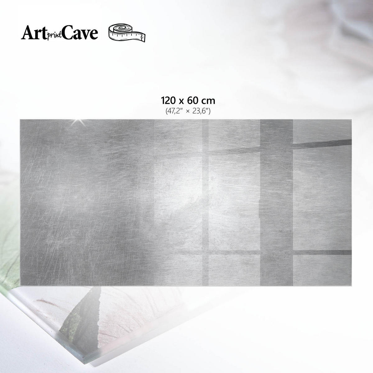 TISCHPLATTE 120x60 cm – Metallischer Glanz - Grau, Glas (120/60/0.4cm) - Wallfluent