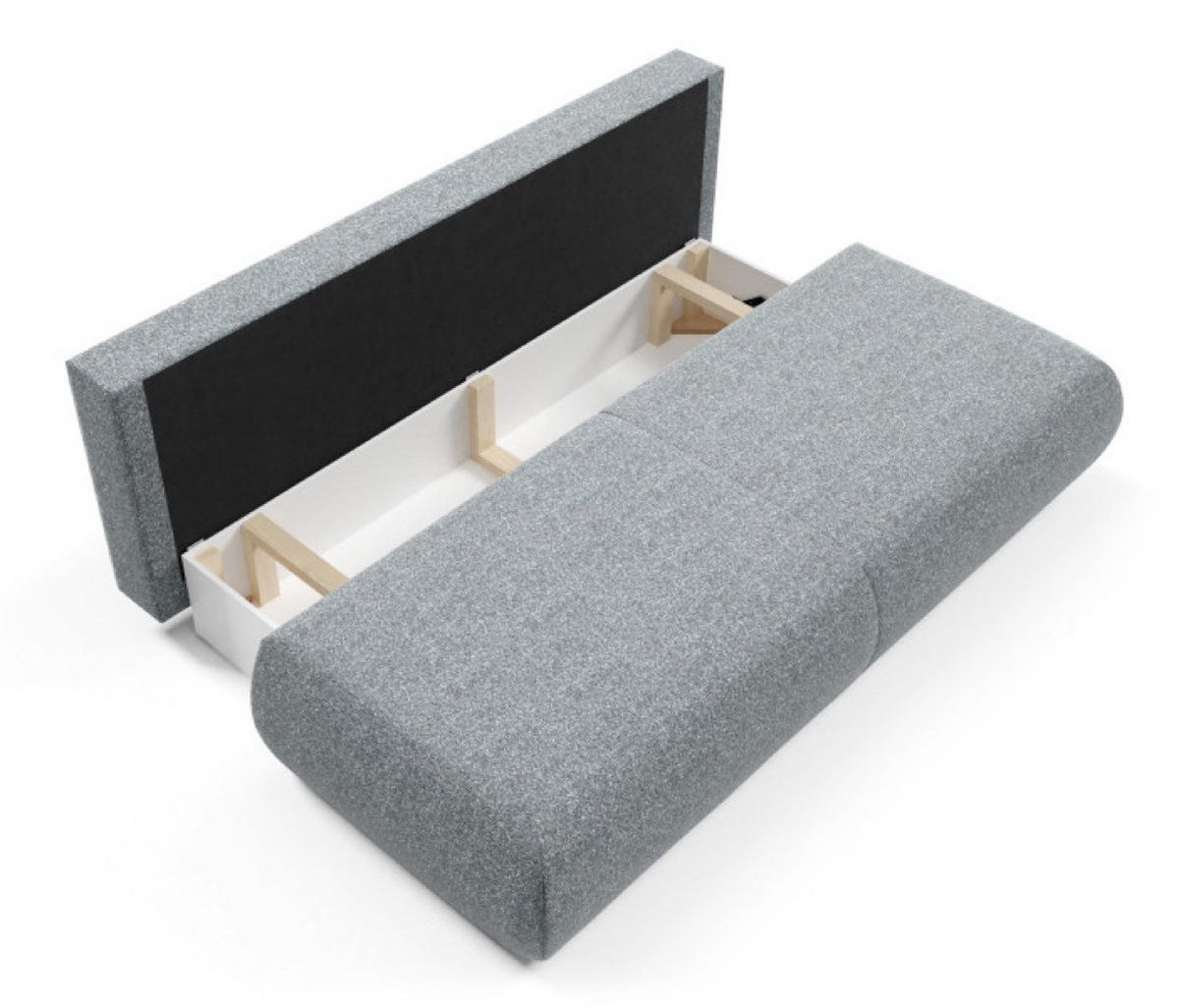SOFA Dunkelgrau PENTI Mit Schlaffunktion Bez Armlehnen - Grau, Textil (214/74/100cm) - Sepro Meble