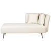 CHAISELONGUE cremeweiß rechtsseitig Riom - Schwarz/Weiß, Textil (156/75/77cm) - Beliani