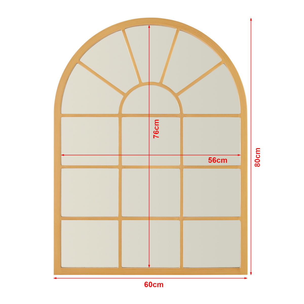 WANDSPIEGEL Villalago - Goldfarben, Glas/Holzwerkstoff (60/80/1.8cm) - [en.casa]