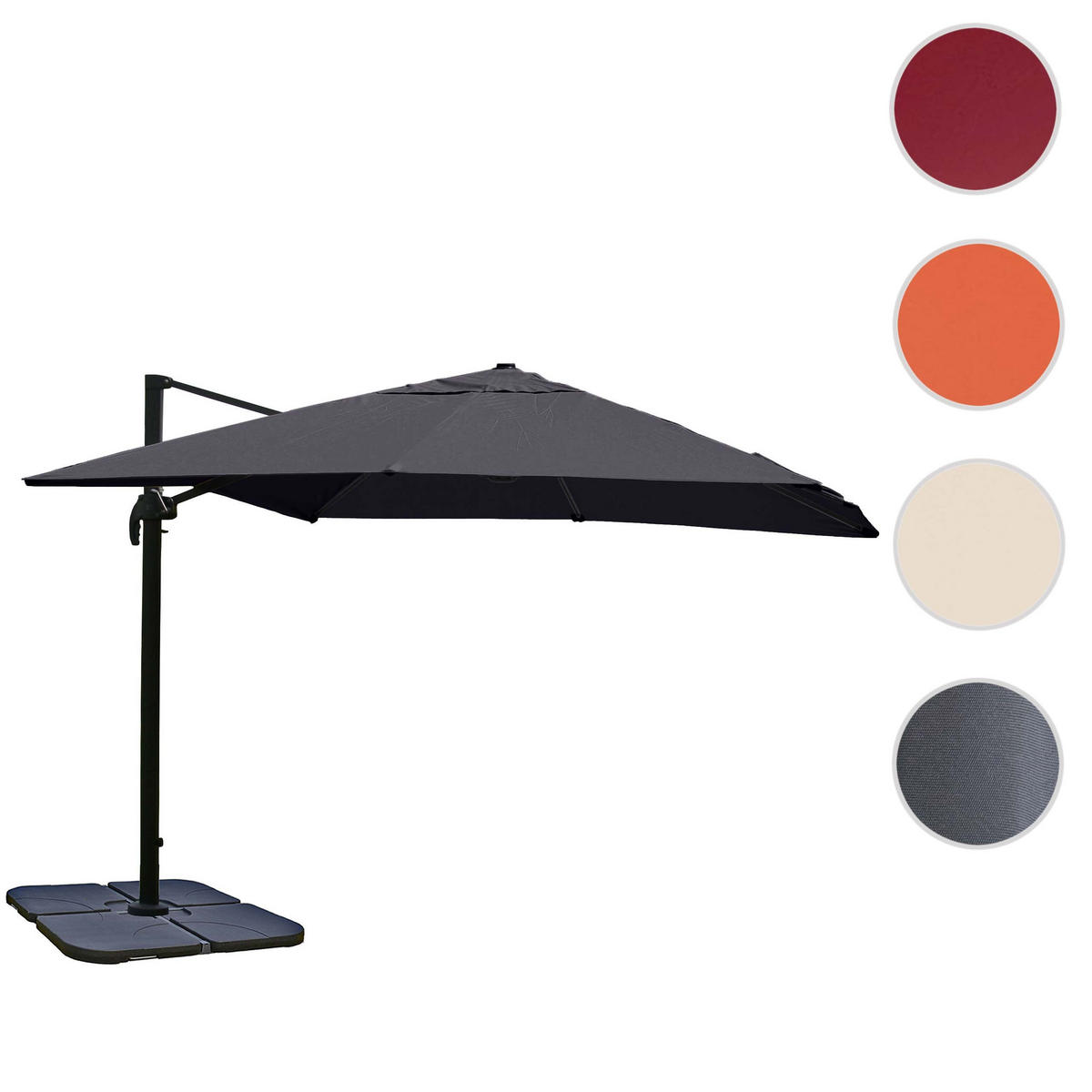 AMPELSCHIRM Anthrazit 350/350 cm - Anthrazit, Textil (410/350cm) - MCW