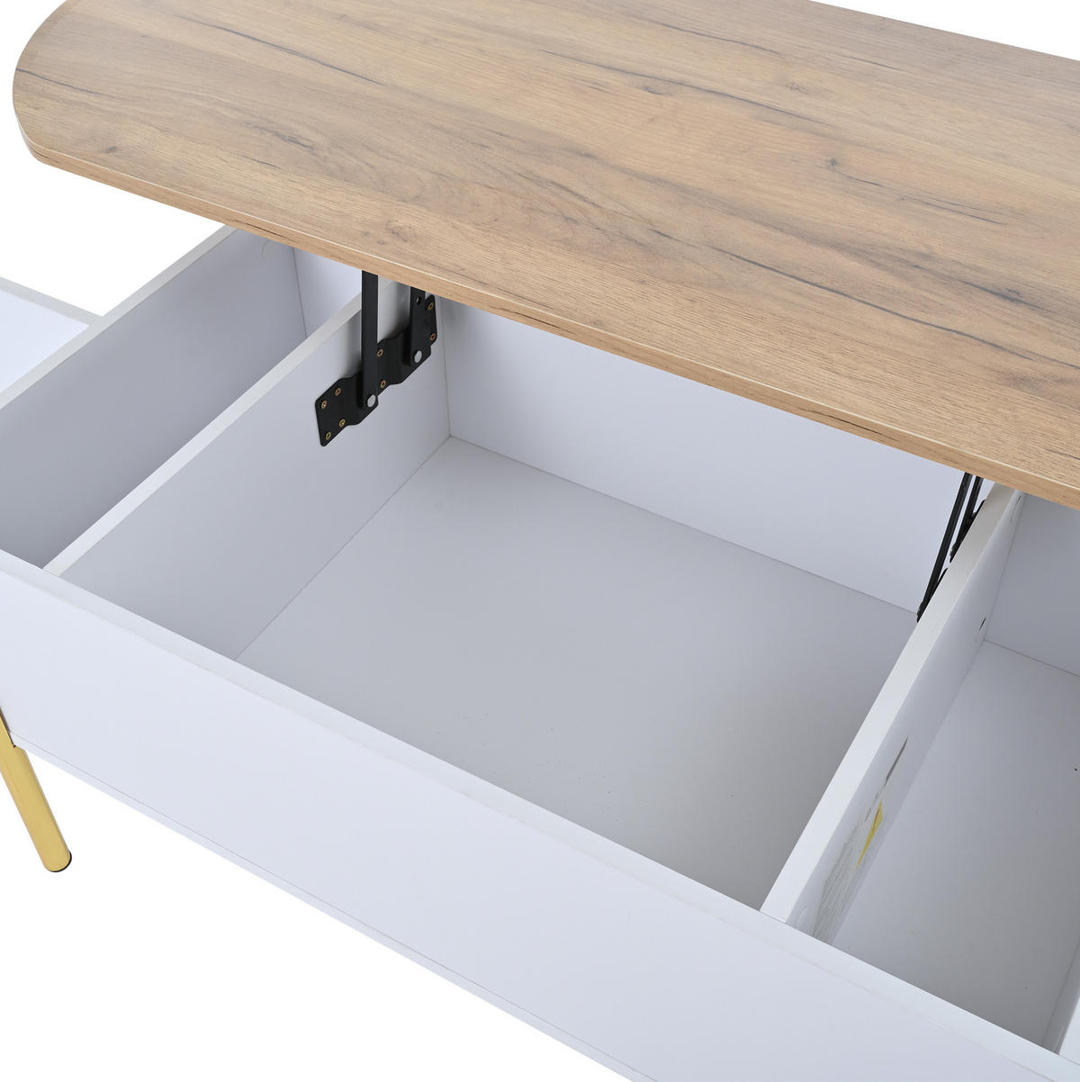 KLUBSKA miza, 120/50/43 cm bela, MDF z dvižno ploščo in prostorom za shranjevanje - bela, leseni material (120/50/43cm) - BEAOK