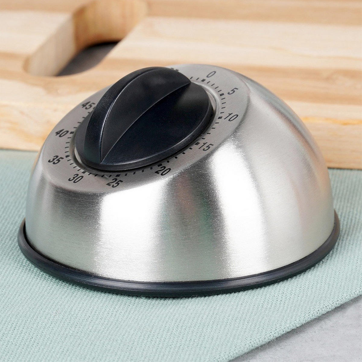 KÜCHENTIMER Silber Schwarz - Silberfarben, Metall (9.5/5/9.5cm) - Orion 