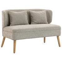 2-SITZER-SOFA DE-06571 kleines Chenille-Sofa mit Flügelrücken, dicker Sitz Beige - Beige, Holz/Textil (117/78.5/65cm) - ComfortXL