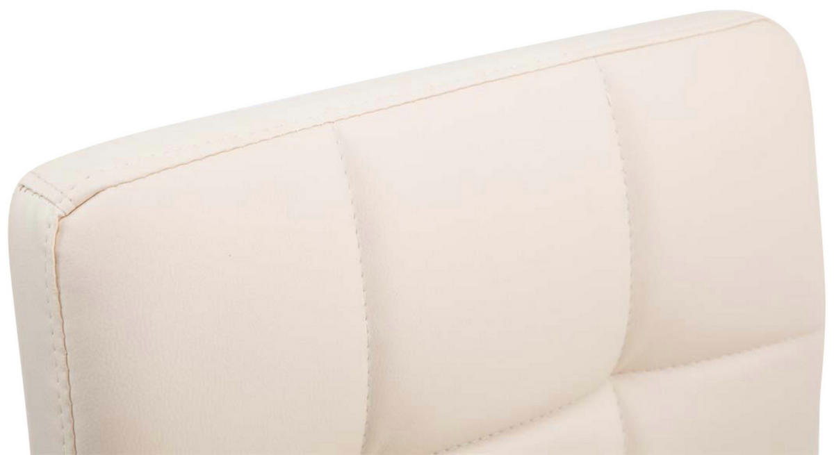DREHSTUHL 4er Set Lederlook creme - Chromfarben/Creme, Textil/Metall (44/74/49cm) - CLP