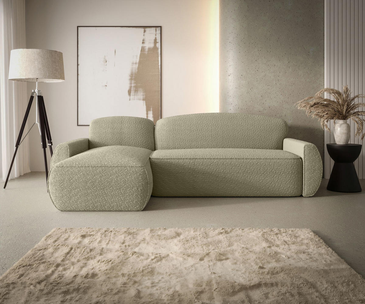 ECKSOFA mit Schlaffunktion LUCAS Quelle 06 Links - Beige, Textil (240/145cm) - Bedante