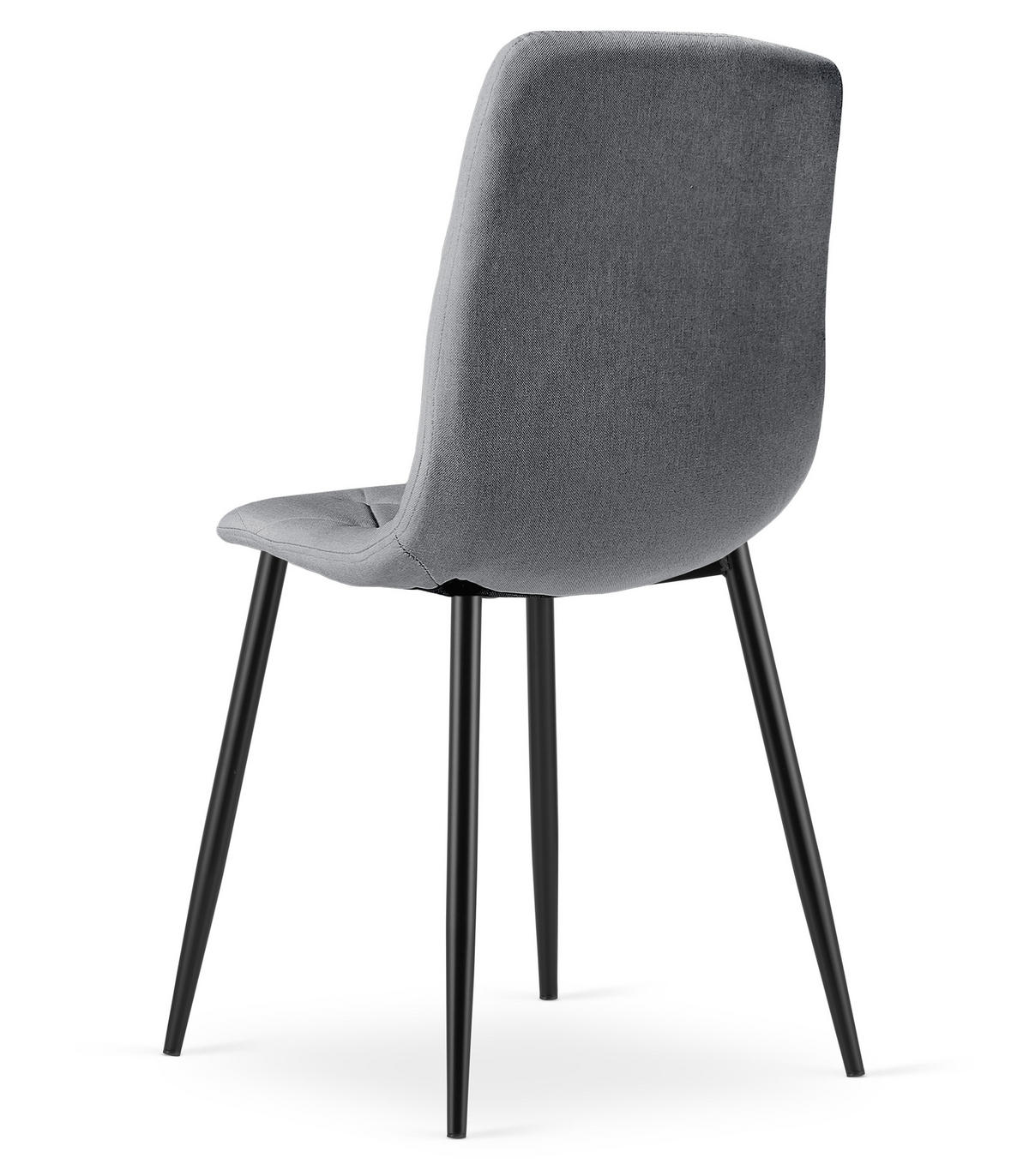 ESSZIMMERSTUHL TYRA dunkelgrauer Sitz, schwarze Beine - Dunkelgrau/Schwarz, Textil (44.5/87/54.5cm) - Valora