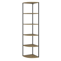 WANDREGAL Fyrk Eiche 40 x 180 cm 5 Ebenen - Eichefarben/Schwarz, Holzwerkstoff (40/180/40cm) - Vicco