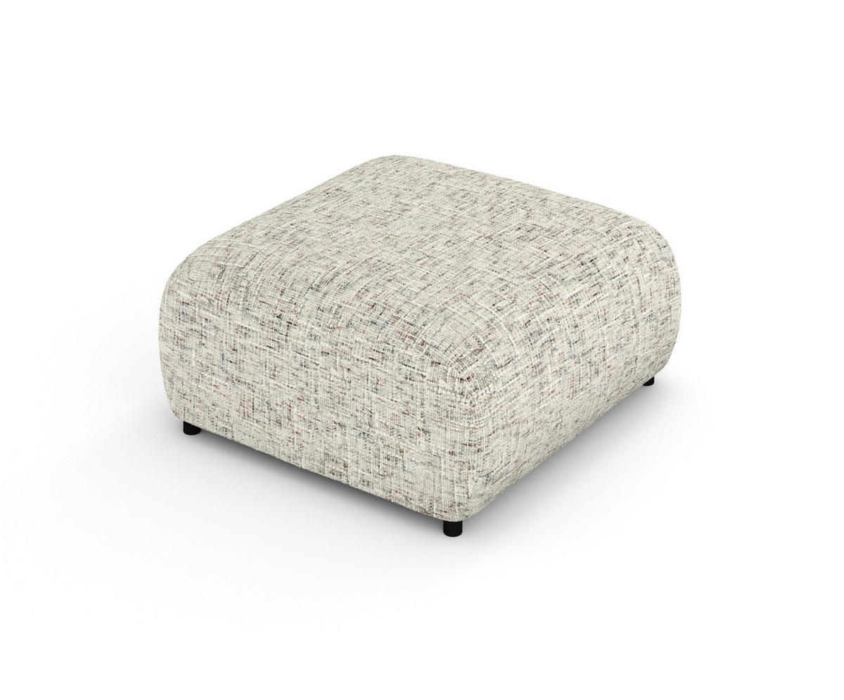 POUF S Zanzibar Beige Webstoff - Beige/Schwarz, Holz/Holzwerkstoff (88/37/88cm) - Maison de Reve