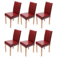 ESSZIMMERSTUHL Rot, Braun 6er-Set - Rot/Braun, Textil (43/90/56cm) - MCW