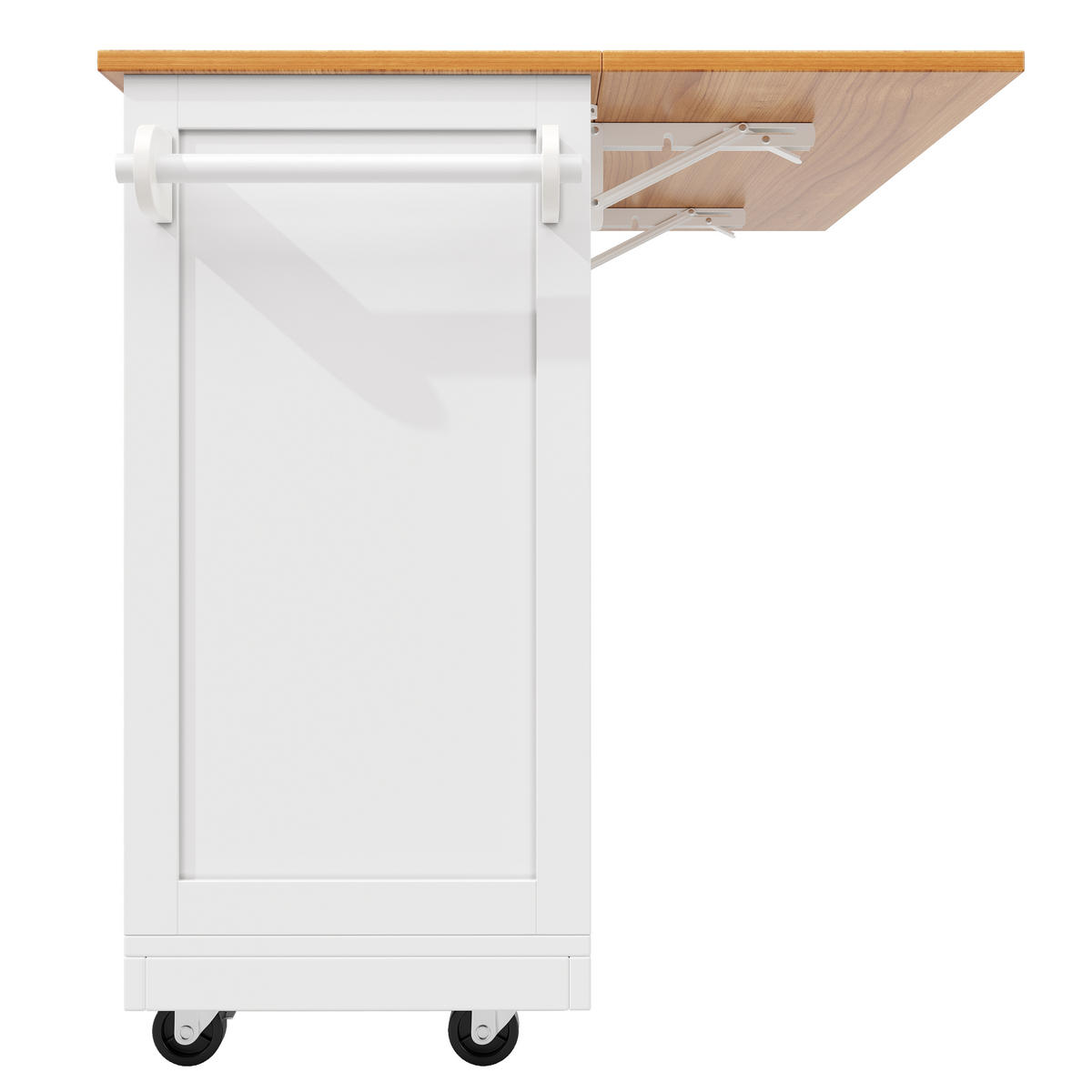 KÜCHENINSEL 140/70/93,5 cm Weiß mit Klappplatte, 2 Schubladen und Trennwänden - Weiß, Holz/Holzwerkstoff (140/93.5/40cm) - Oxeza