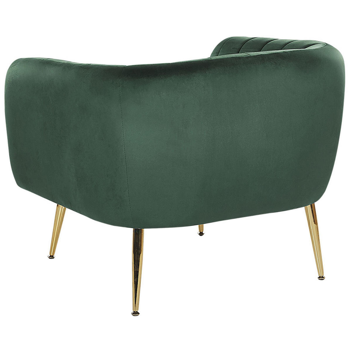 SESSEL Samtstoff Grün Laconia - Grün, Textil/Metall (85/72/62cm) - Beliani