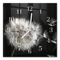 WANDUHR 30x30 cm - Löwenzahn - Weiß, Glas (30/30/0.4cm) - TULUP