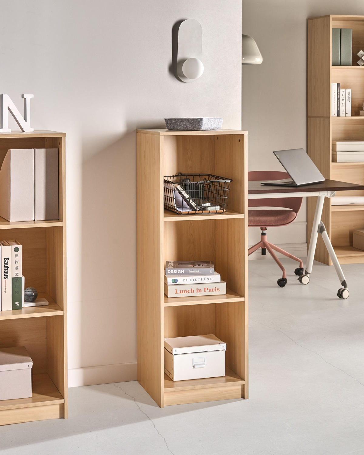 BÜCHERREGAL mit 3 Ebenen 117 cm Hellbraun Zehna - Hellbraun, Holzwerkstoff (40/117/40cm) - Beliani