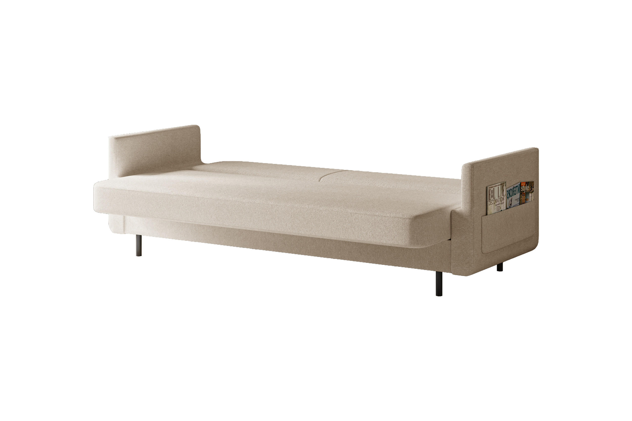 SCHLAFSOFA - POUCH - Beige - Aragon 03 - Beige, Holzwerkstoff (221/87/84cm) - Möblo