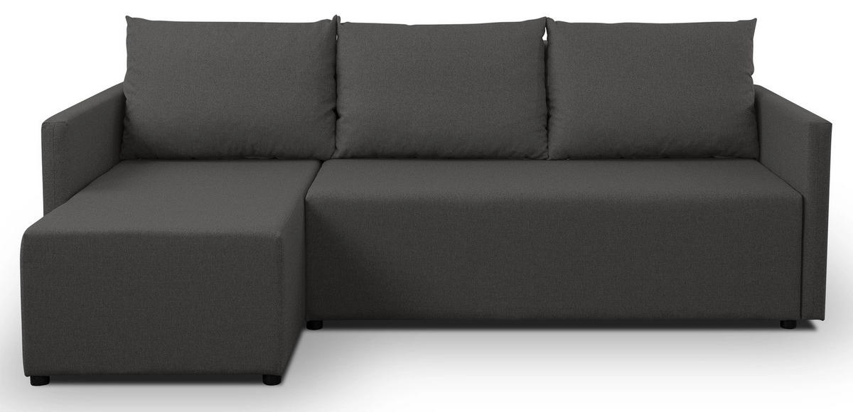 ECKSOFA Solid mit Schlaffunktion und Bettkasten - Dunkelgrau, Holz/Holzwerkstoff (217/138cm) - Ravio