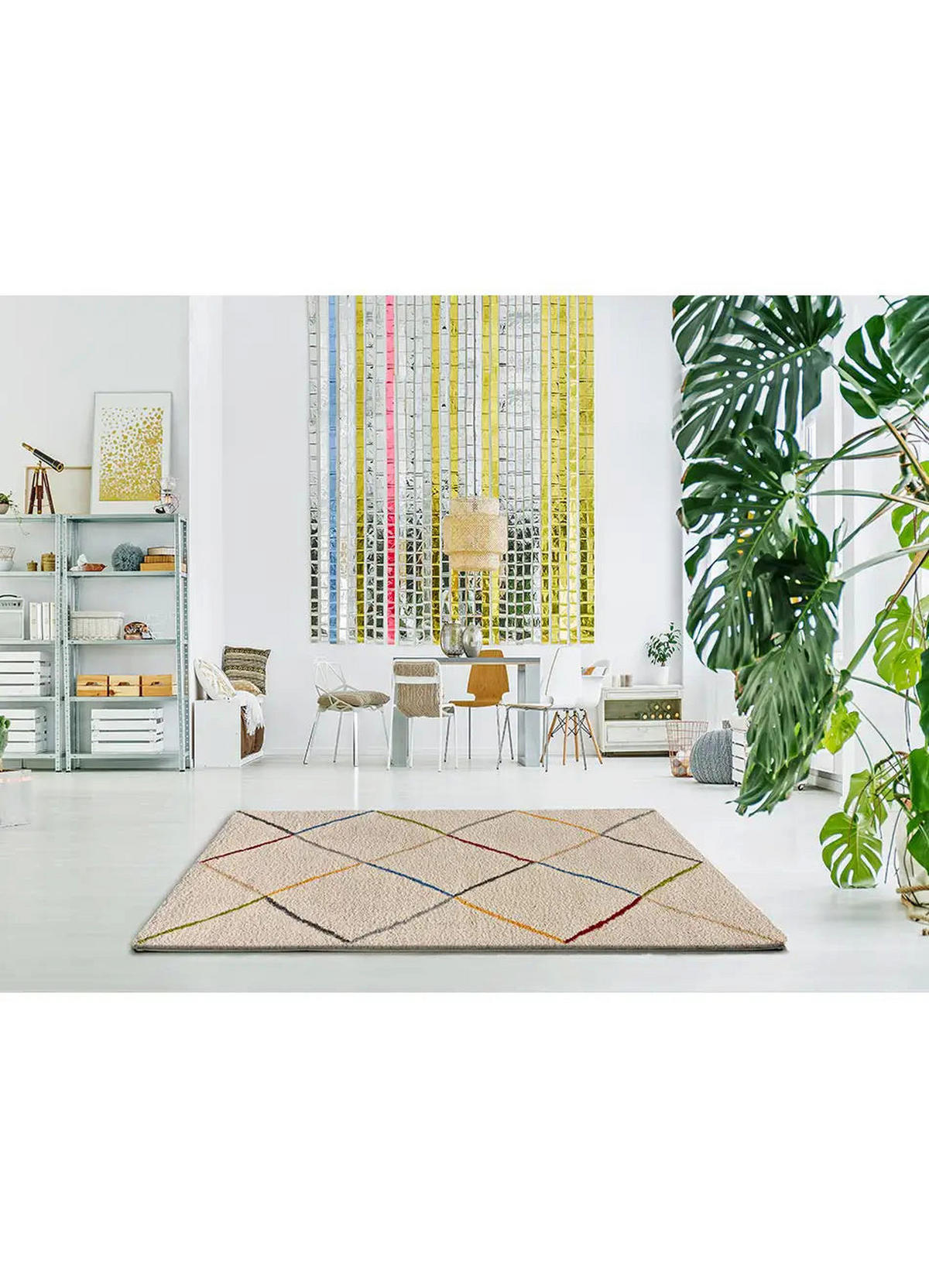 HOCHFLORTEPPICH Weiß Kasbah 190/280 cm - Multicolor/Weiß, Naturmaterialien/Textil (190/280cm) - Atticgo