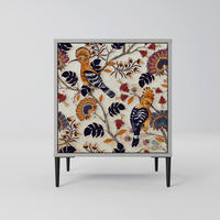 SIDEBOARD EMINENT HOOPOE, Grau, 57,5x42x72,5 cm, Schwarze Metallfüße - Multicolor/Schwarz, Holzwerkstoff/Metall (57.5/72.5/42cm) - SpaceRebels