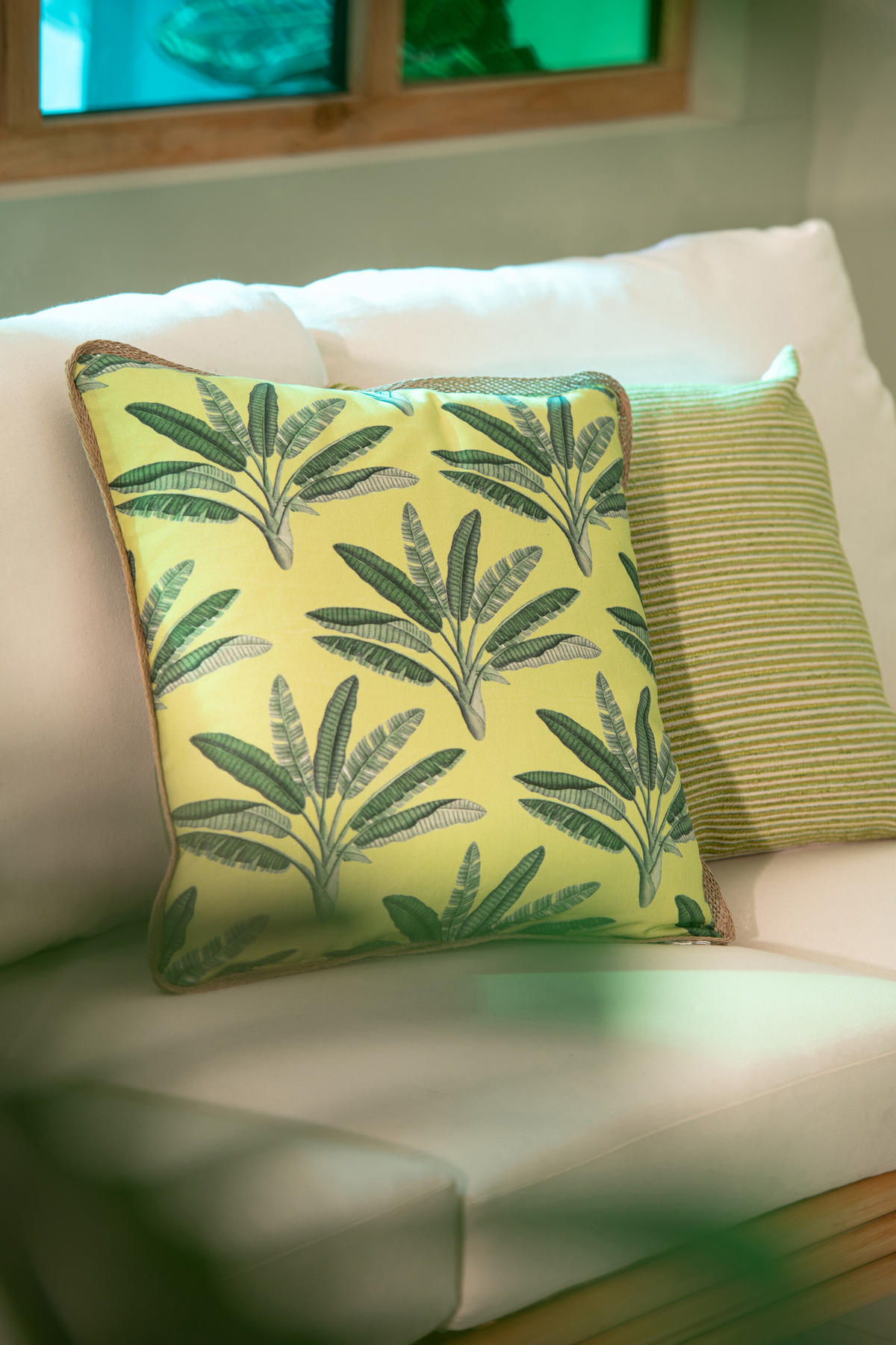 KISSEN PALMEN Grün - Grün, Textil (45/45cm) - J-Line