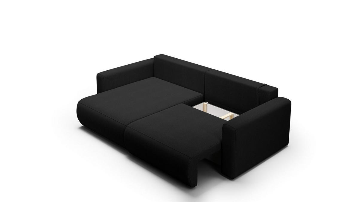 ECKSOFA Chaira Mit Schlaffunktion - Schwarz, Holzwerkstoff/Textil (240/149cm) - Fun Möbel