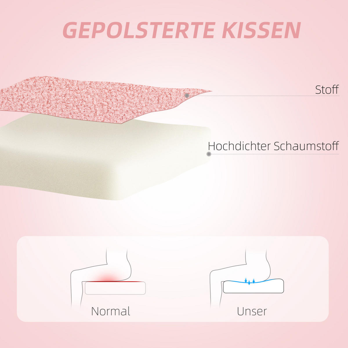 DREHSTUHL 56/45/78-88 cm pink aus Polyester höhenverstellbar - Pink, Kunststoff (45/88/56cm) - OKWISH