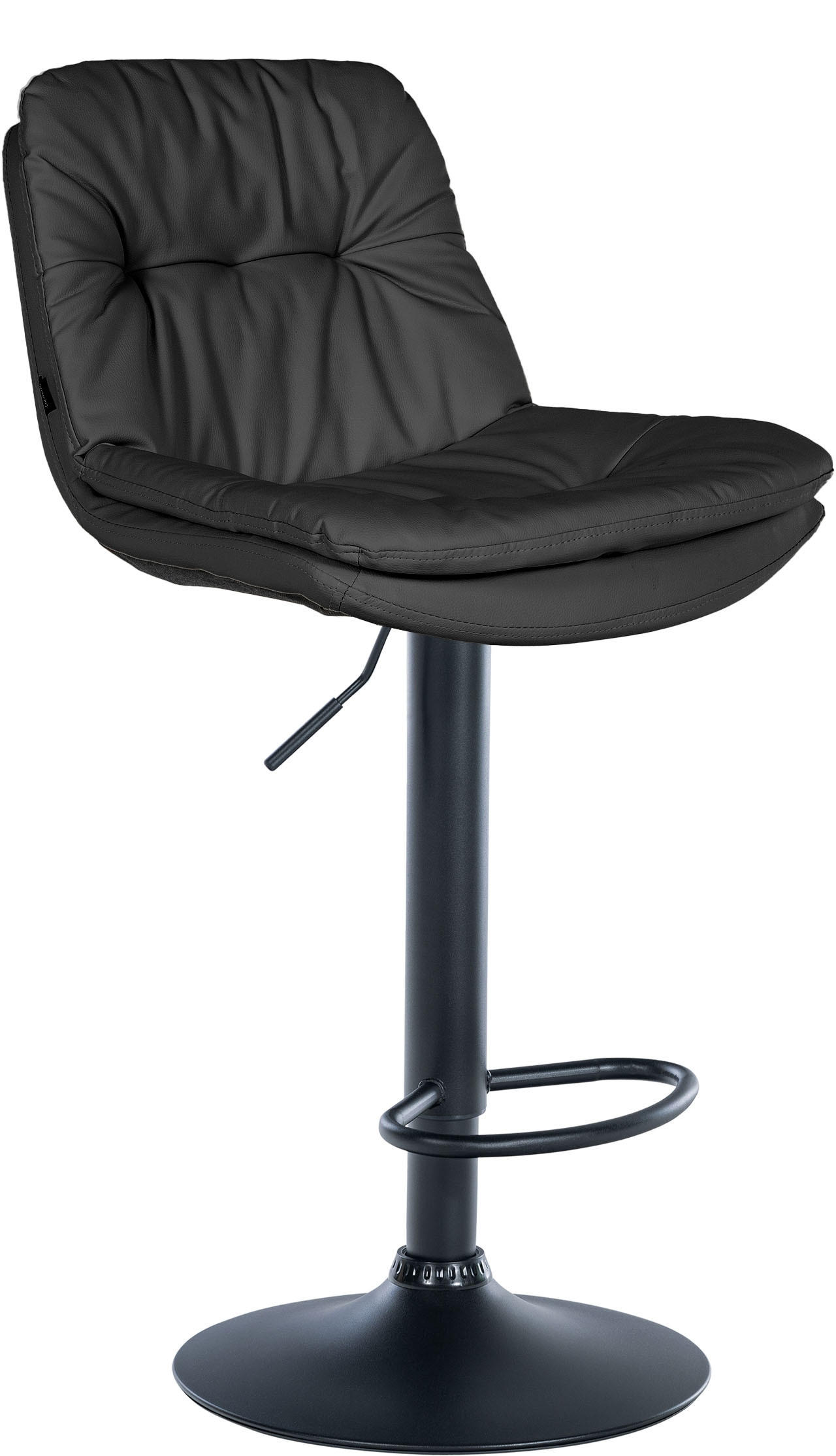 BARHOCKER Lederlook schwarz - Schwarz, Textil (46/92/54cm) - CLP