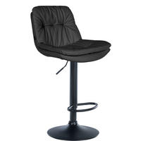 BARHOCKER Lederlook schwarz - Schwarz, Textil (46/92/54cm) - CLP