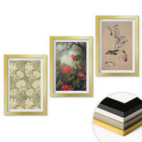 WANDBILDER 3er Set - 20x30 cm Goldrahmen - Blumen, Vögel, Natur - Goldfarben, Kunststoff (20/30cm) - ArtPrintCave