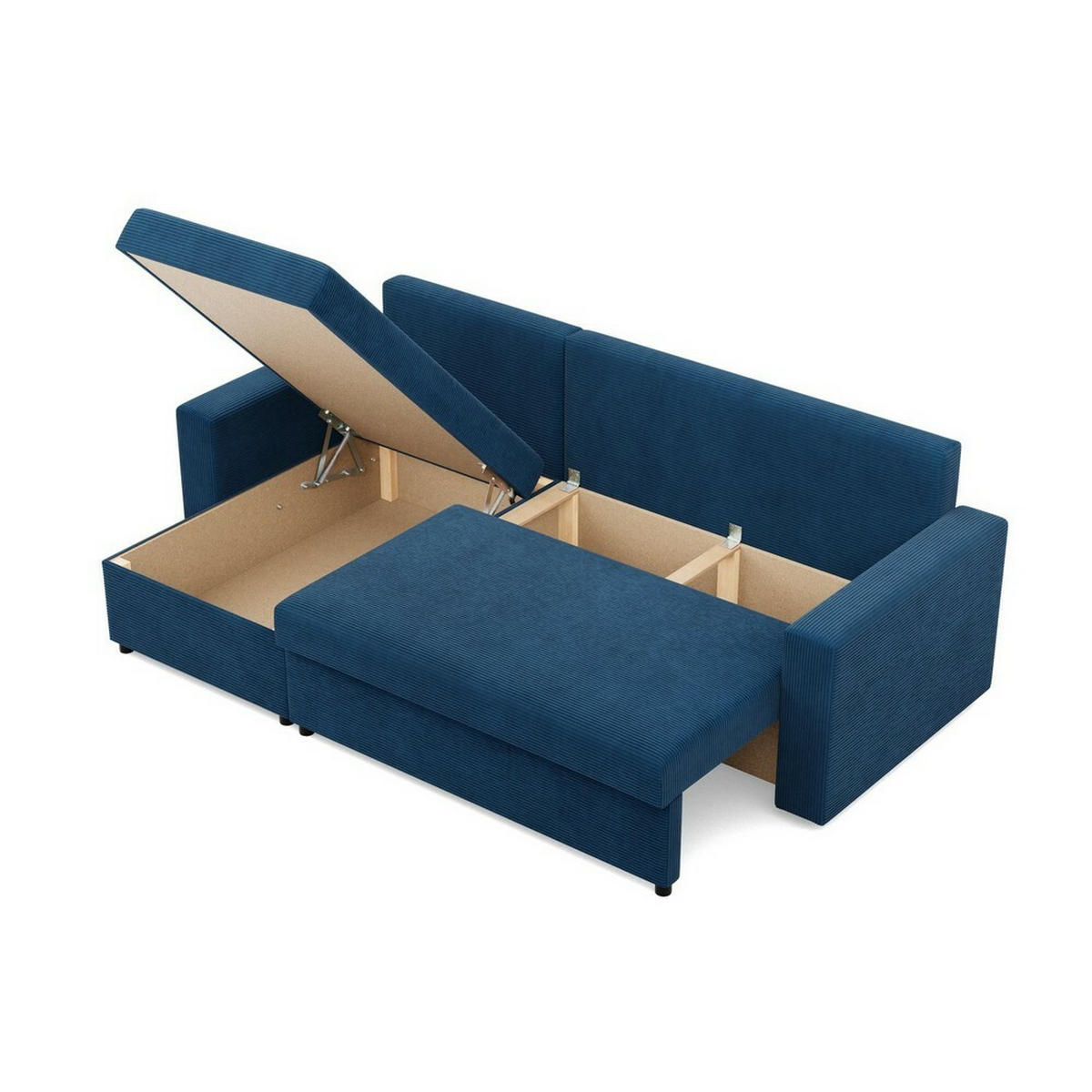 ECKSOFA Neo mit gerader Armlehnen dunkelblau - Dunkelblau, Textil (231/140cm) - SIMKAM Furniture