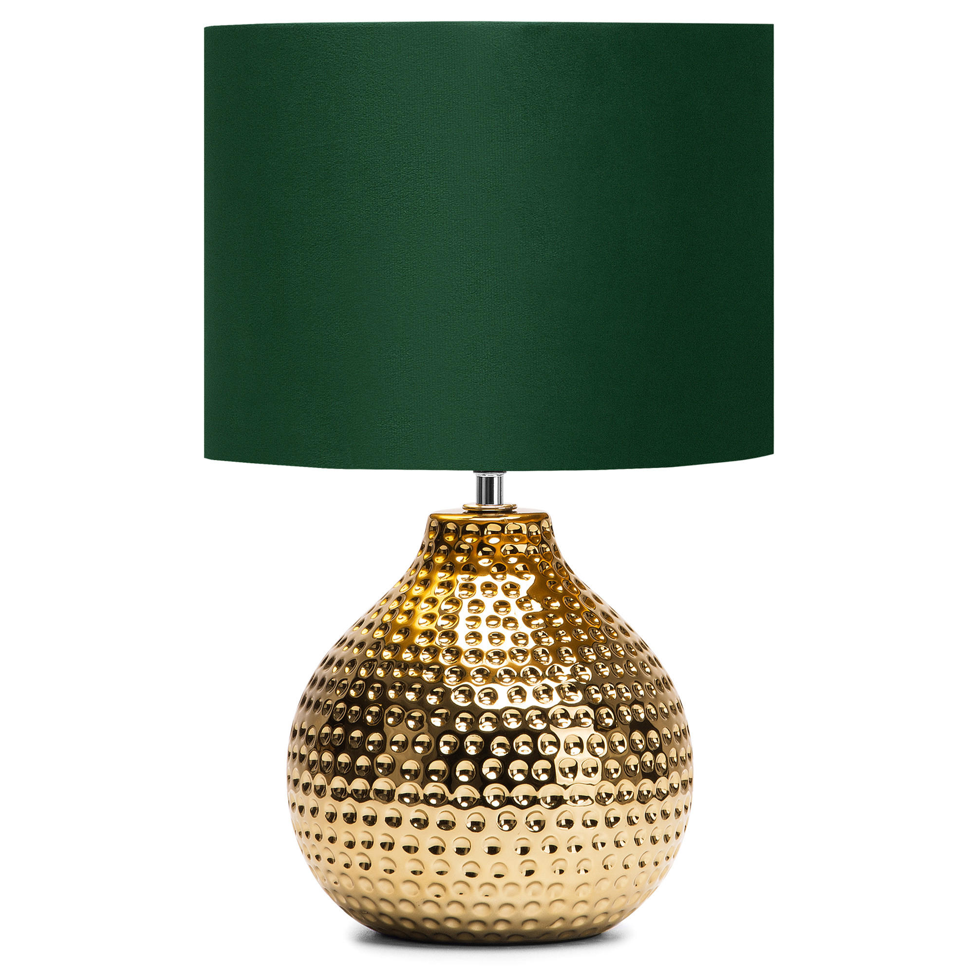 TISCHLEUCHTE NIPER, Tischlampe, Gold, Grün - Goldfarben/Grün, Keramik/Textil (24/24/38cm) - KONSIMO®