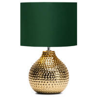 TISCHLEUCHTE NIPER, Tischlampe, Gold, Grün - Goldfarben/Grün, Keramik/Textil (24/24/38cm) - KONSIMO®