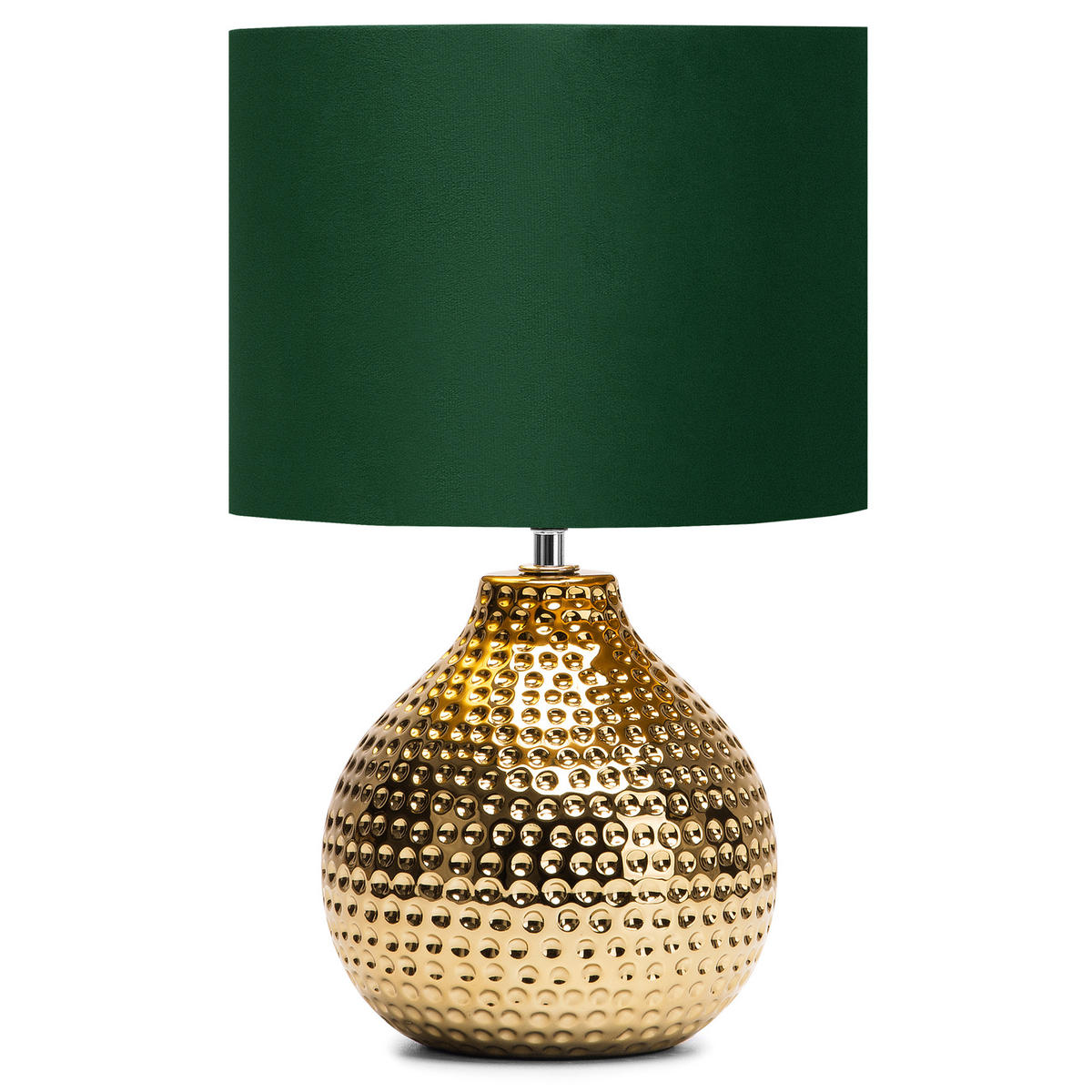 TISCHLEUCHTE NIPER, Tischlampe, Gold, Grün - Goldfarben/Grün, Keramik/Textil (24/24/38cm) - KONSIMO®