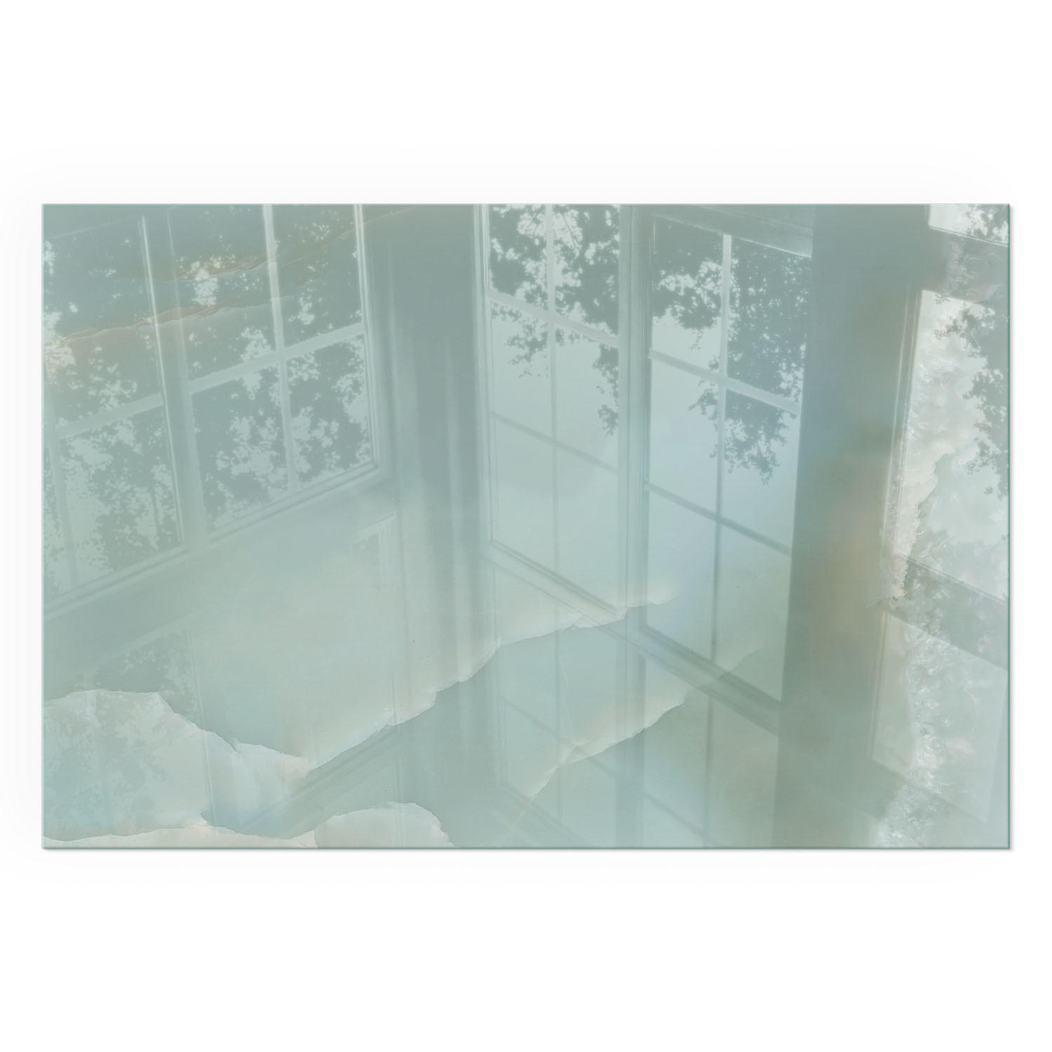 GLASPLATTE für Kamin 60x40 cm - Türkis, Glas (60/40/0.4cm) - TULUP