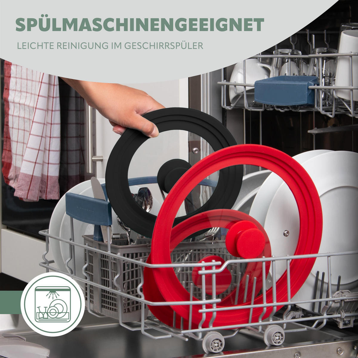 UNIVERSAL-GLASDECKEL, schwarz - Schwarz, Glas (28/28/5.5cm) - bremermann