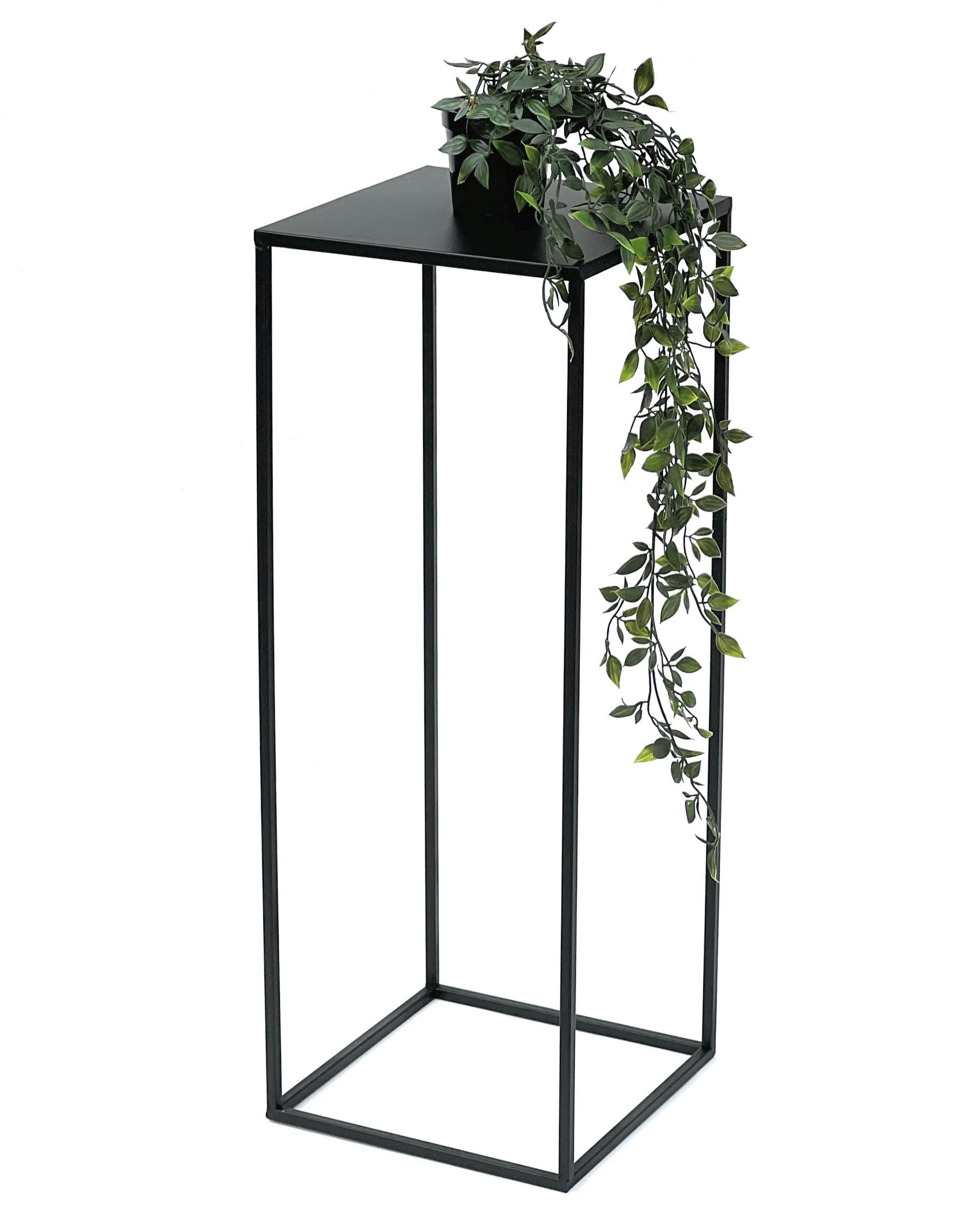 BLUMENHOCKER Metall Schwarz Eckig 70 cm  96315 L - Schwarz, Metall (28/70/28cm) - DanDiBo