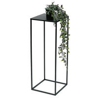 BLUMENHOCKER Metall Schwarz Eckig 70 cm  96315 L - Schwarz, Metall (28/70/28cm) - DanDiBo