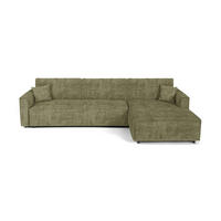 ECKSOFA rechtwinklig Cord Olivgrün 297cm - Olivgrün/Grün, Textil (297/167cm) - Premium Interiors