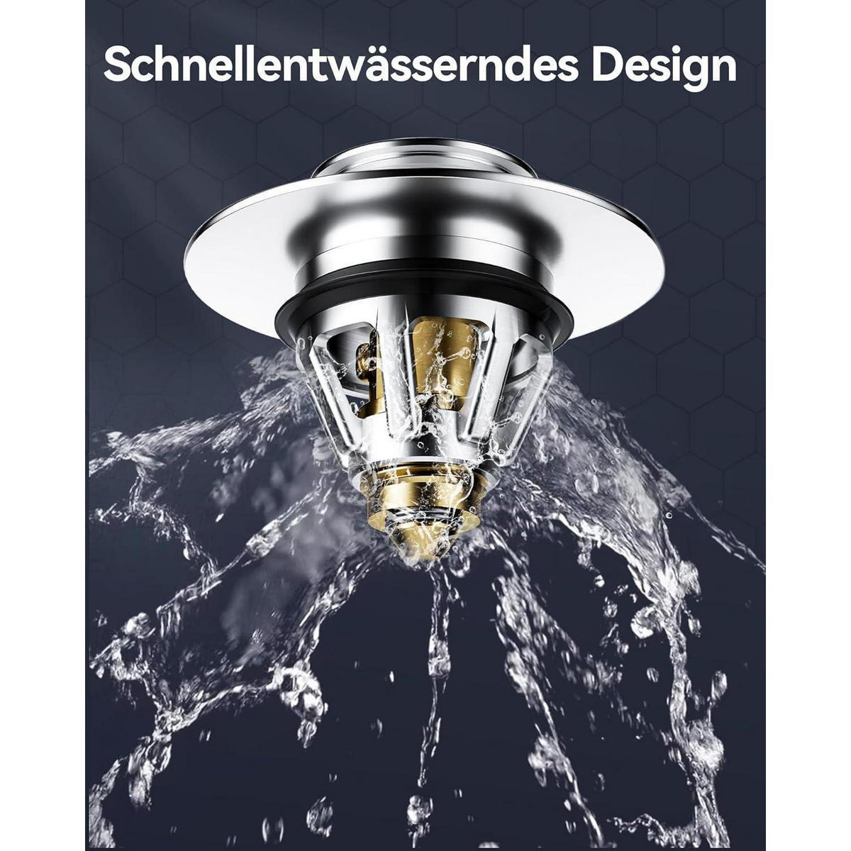 WASCHBECKENSTÖPSEL Pop-Up mit Sieb 34-45mm Silber 1 Stück - Silberfarben, Metall (5.1/3.4/6.2cm)