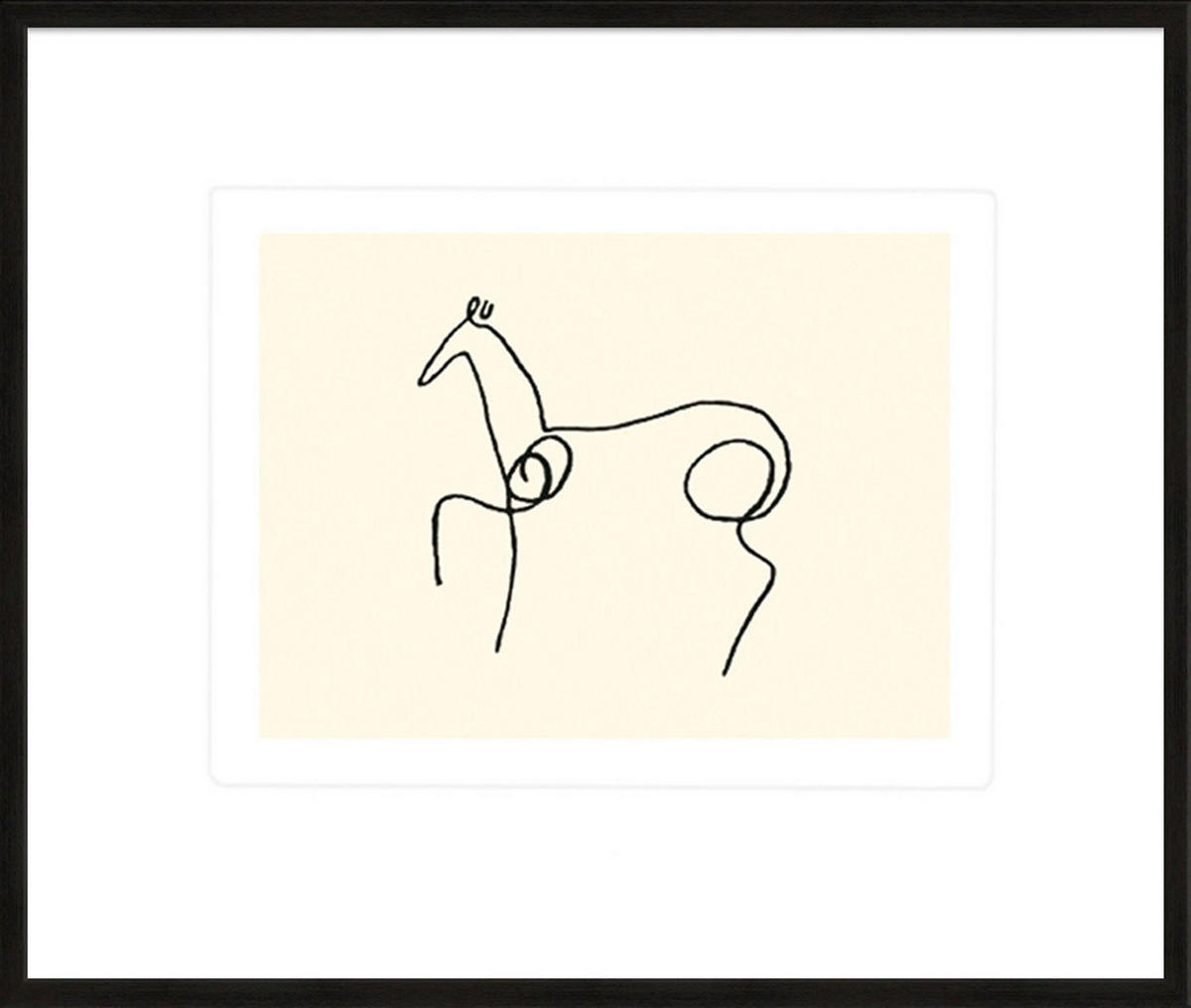 BILD gerahmt 63x53 cm Pablo Picasso „Pferd“ - Schwarz, Holz (63/53cm) - artissimo