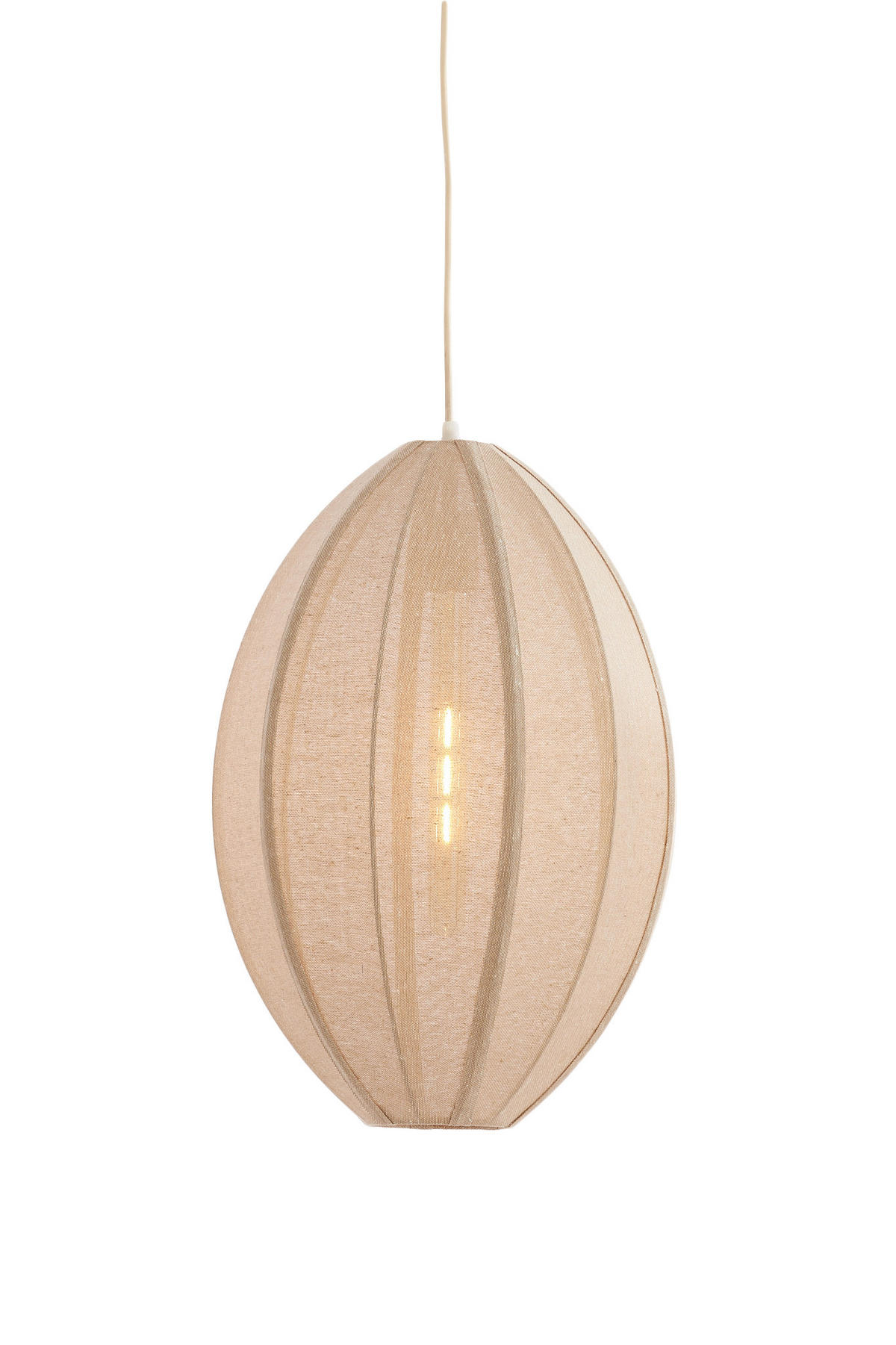 HÄNGELAMPE Milatos Braun Ø38/51 cm - Beige, Textil (38/38/51cm) - Light & Living