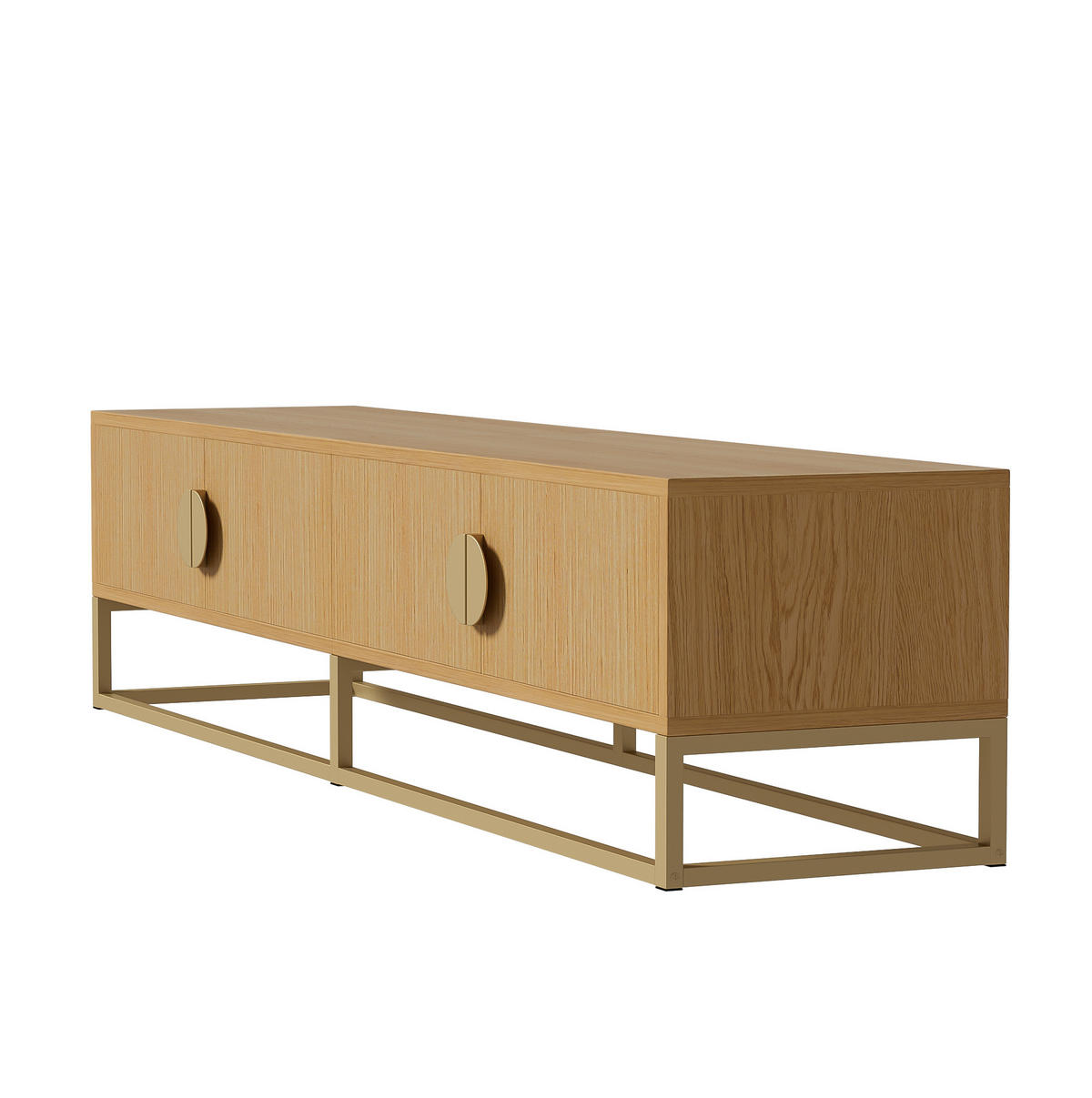 LOWBOARD 180/40/40 cm in Holzfarbe aus MDF und Spanplatte mit 4 Türen und Soft-Close - Braun, Holzwerkstoff (40/40/180cm) - OKMYHOME