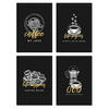 POSTER Set mit 4 für Cafés, Restaurants und Kaffeeliebhaber A4 Rahmenlos - Klar, Papier (29.7/3cm) - Nacnic