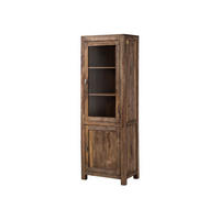VITRINE Sheesham 65x42x190 grau geölt NATURE GREY #53 - Grau, Holz (65/190/42cm) - Massivmoebel24